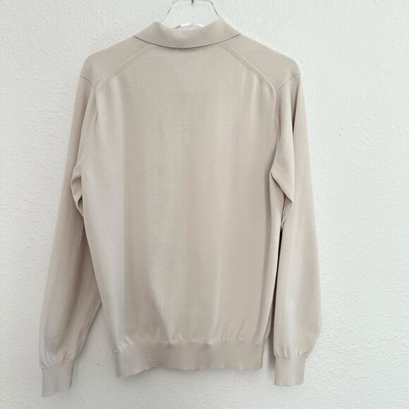 United Arrows Tokyo Knit Polo Shirt Men Medium Cotton Blend Minimalist Preppy - Picture 2 of 9